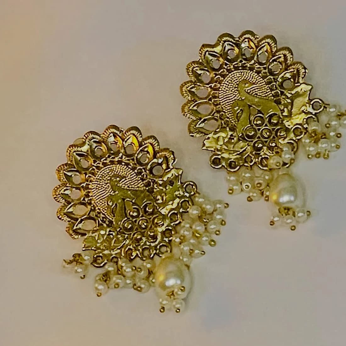 Shahi Peacock Kundan Studs